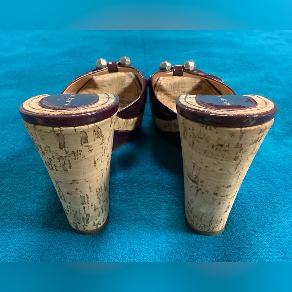 Marc by Marc Jacobs Patent Leather Cork Wedge Slides Sandals 36.5 - Picture 5 of 10